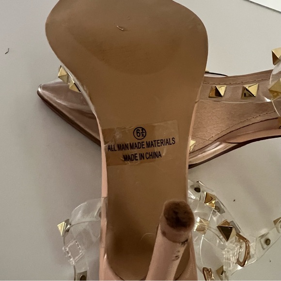 FASHION NOVA Clearly A Stud Pump Shoes Sz 61/2 - Picture 6 of 6